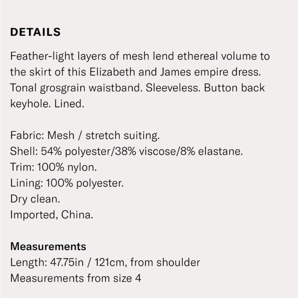 RARE Elizabeth and James Black Tulle Aneko Ballet Midi Cocktail Dress Size 8 NWT - Picture 6 of 6